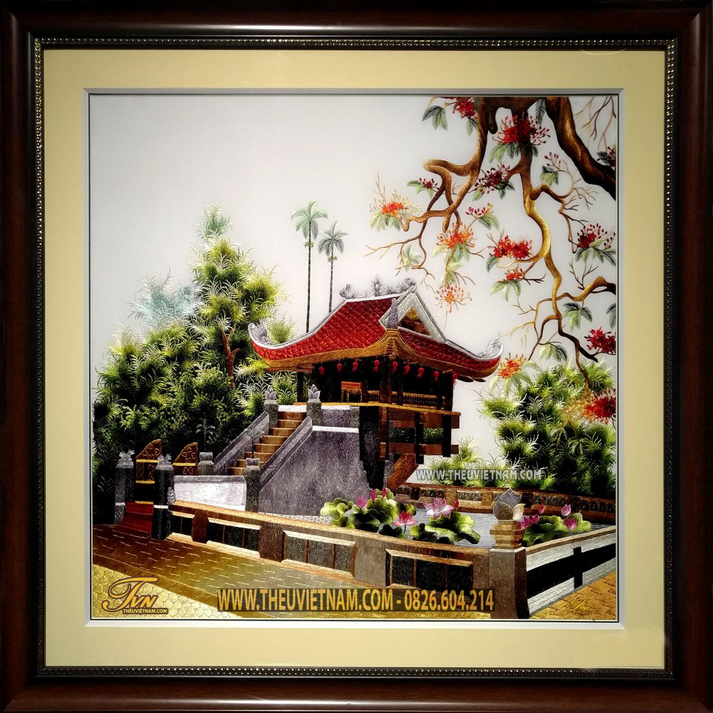 Tranh thêu Chùa Một Cột - CMC01