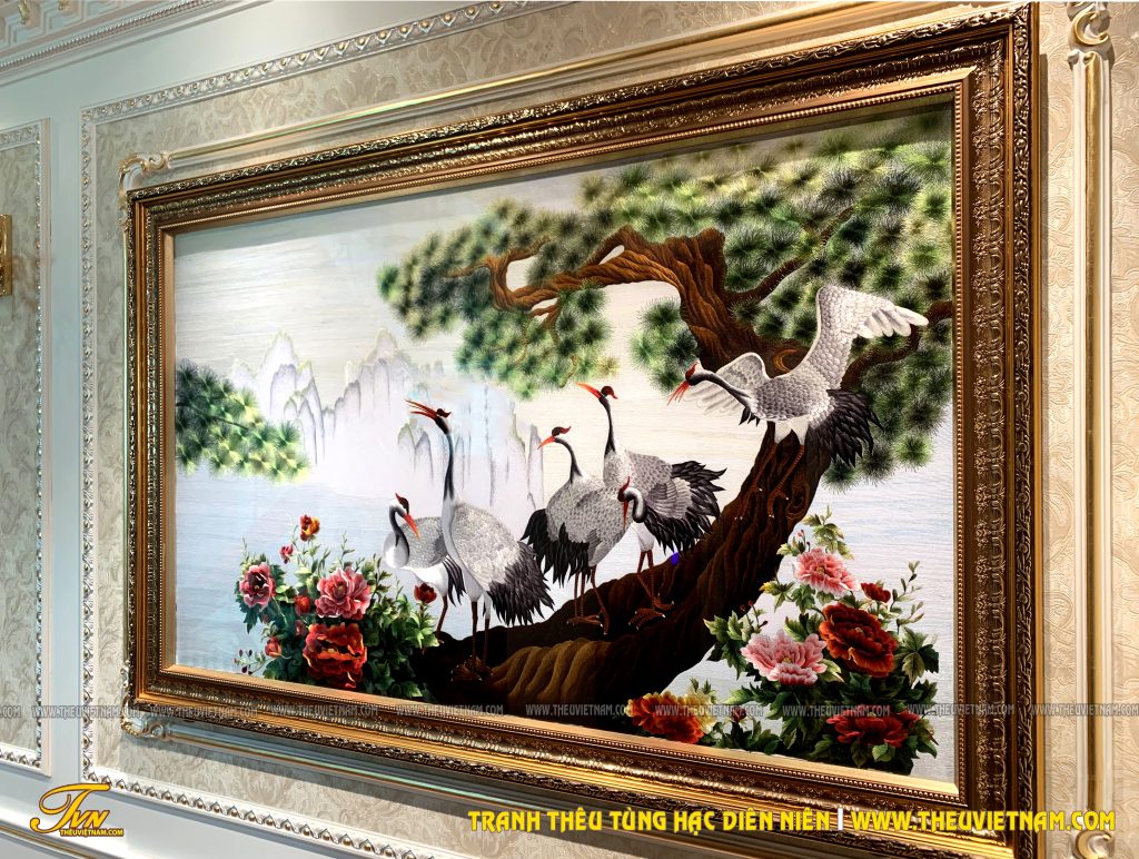 Tranh thêu Phu Thê Viên Mãn