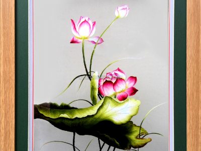 Tranh thêu hoa sen - HSLN20