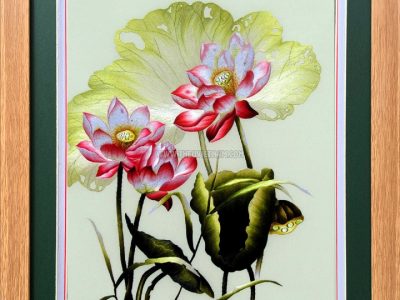 Tranh thêu hoa sen - HSLN21