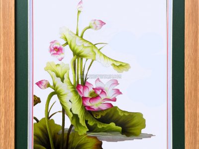Tranh thêu hoa sen - HSLN23