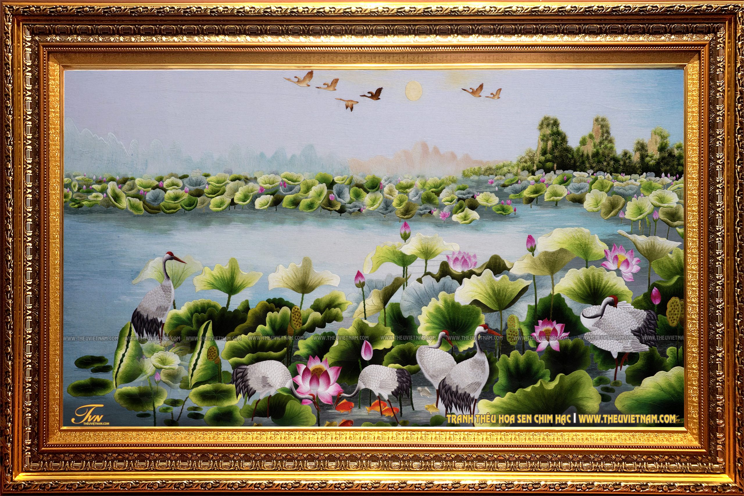 Trang chủ 27 Tranh thêu Hương Sen