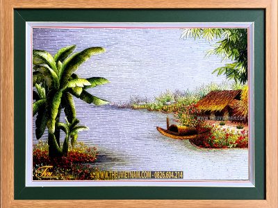Tranh thêu làng quê Việt Nam - LQVNLN03