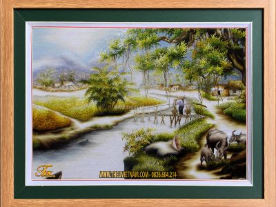 Tranh thêu làng quê Việt Nam – LQVNLN14