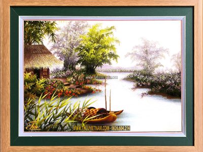 Tranh thêu làng quê Việt Nam – LQVNLN21
