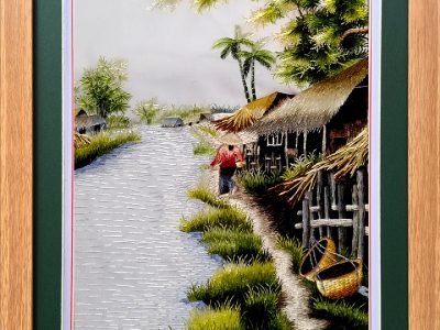 Tranh thêu làng quê Việt Nam – LQVNLN26
