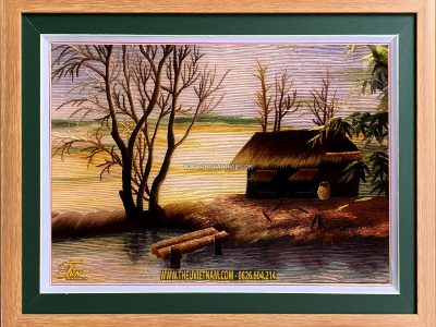 Tranh thêu làng quê Việt Nam - LQVNLN30